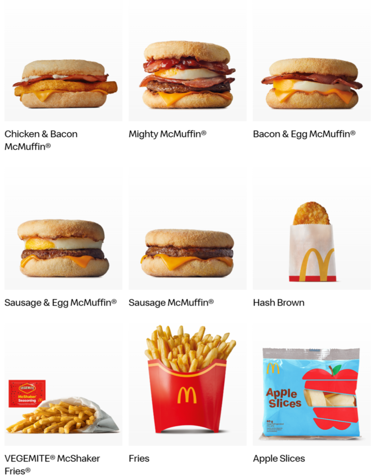 McDonald's Menu with Prices - Macca's Menu Australia